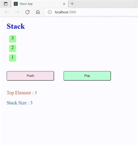 Implement Stack Data Structure Using Reactjs Geeksforgeeks