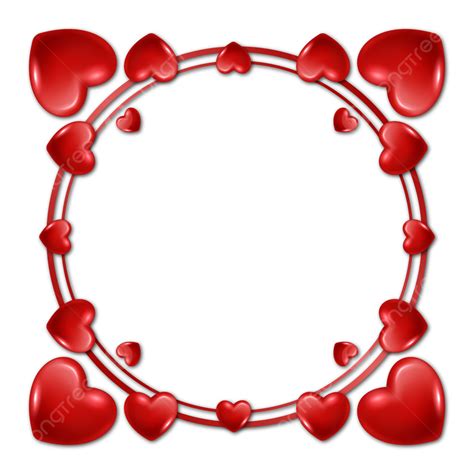 Valentine Red Heart Border Frame 3d Style Valentine Valentine Border