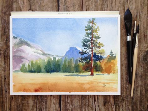 Simple Landscape Drawing With Watercolor For Me Even A Simple
