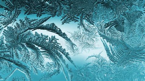 Abstract Christmas Wallpaper Blue Tinted Background Ice Crystals On