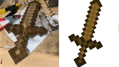 Making A Minecraft Wooden Sword In Real Life Youtube