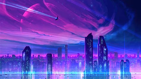 1920x1080 A Neon City Laptop Full Hd 1080p Hd 4k Wallpapers Images