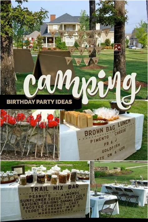 A Boys Camping Themed Birthday Party Camping Theme Birthday Party