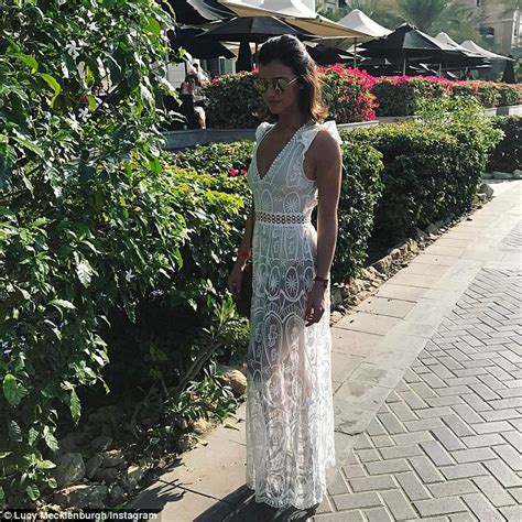 Lucy Mecklenburgh Flaunts Abs In Dubai In Crochet Bikini Daily Mail