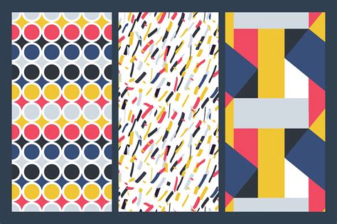 Trendy Seamless Colorful Patterns By Expressshop Thehungryjpeg