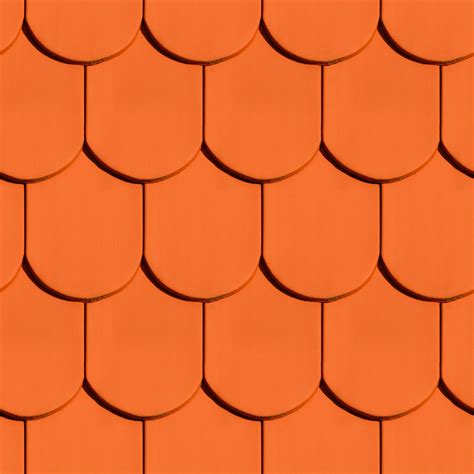 An Orange Roof With Wavy Tiles On It