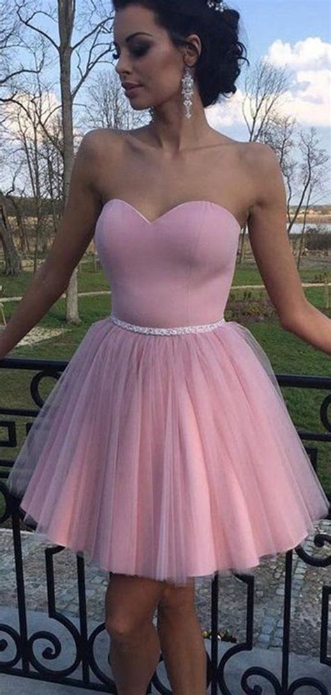 Simple Dusty Pink Tulle Sweetheart Strapless With Beaded Sash