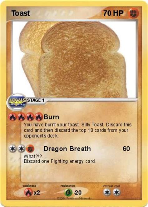 Pokémon Toast Burn My Pokemon Card