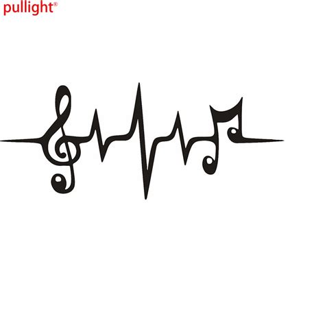 Music Note Heartbeat Graphic Die Cut Decal Sticker Car Truck Boat