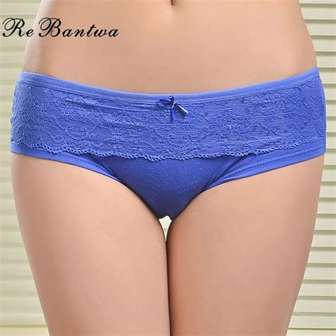 Rebantwa Lot 5pcs Spot Supply Ladies Underwear Cotton Pure Color Sexy Underwear Foreign Trade