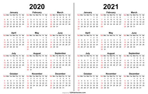 School Calendar 2020 To 2021 Template
