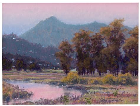 Clark Mitchell Sunrise Wetlands Landscape Pastel Painting