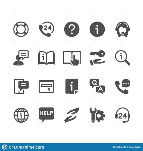 Help And Support Glyph Icons Stock Vector Illustration Of Consulting