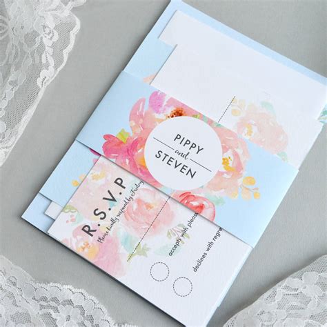 Floral Pastel Wedding Invitation By Amanda Michelle Design And Stationery