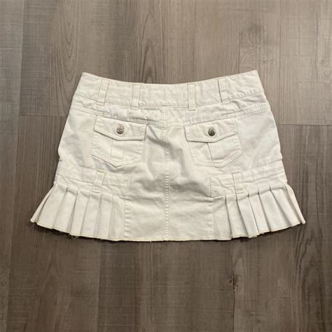 Cute Vintage White American Eagle Skirt Sz 4 Fits Depop