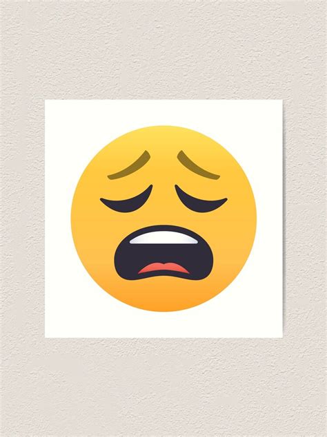 Joypixels Weary Face Emoji Art Print By Joypixels Redbubble