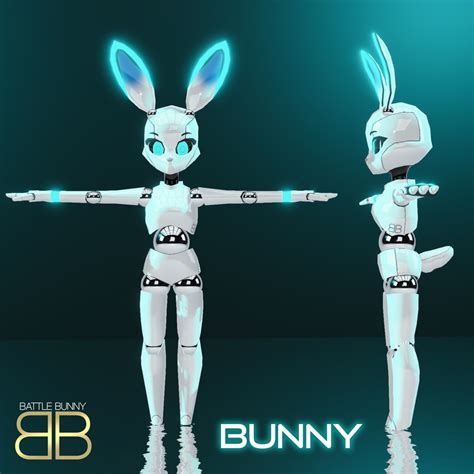 [original 3d model] bunny anthro bot vrchat avatar battle bunny mods booth