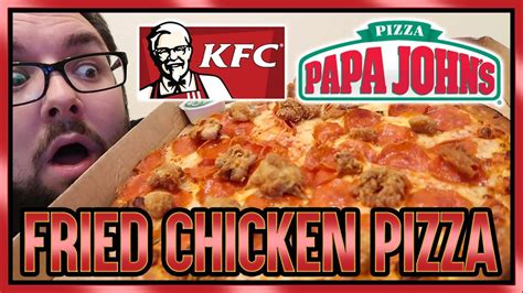 kfc papa john s review fried chicken pepperoni pizza youtube