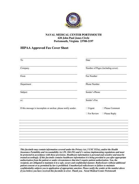 Va Hipaa Approved Fax Cover Sheet Fill And Sign Printable Template