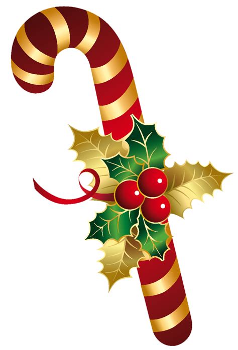 Transparent xmas tree png clipart. Golden and Red Christmas Candy Cane PNG Clipart | Gallery ...