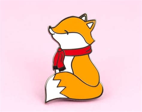 frances the fox lapel pin fox pin cute pin fox enamel pin etsy