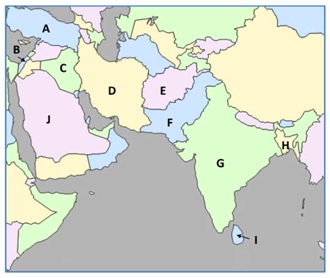 Countries Of The Middle East Or Southwest Asia And South Asian