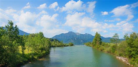 Loisach River Panorama Landscape Upper Bavaria Stock Image Image Of