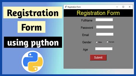 Registration Form Using Tkinter Gui In Python Youtube Cloud Hot Girl