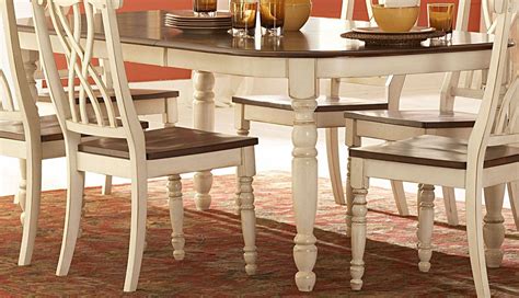 Aged White With Dark Stain White Dining Room Sets White Kitchen
