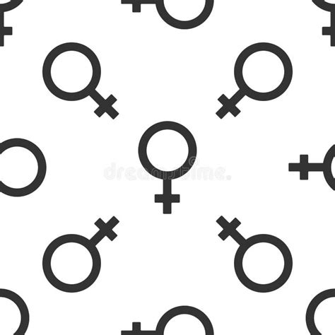 Female Gender Symbol Icon Seamless Pattern On White Background Venus
