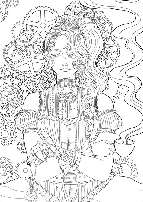 Steampunk Coloring Pages Coloring Home