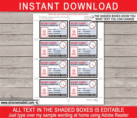 Spy Id Card Template