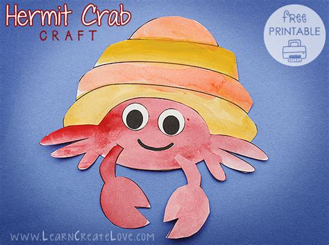 How to draw a crab for kids easy and step by step. Hermit Crab Printable Craft