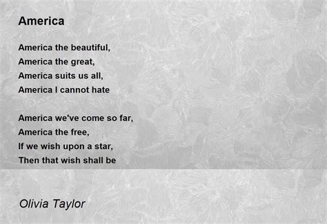 America Poem by Olivia Taylor - Poem Hunter Comments
