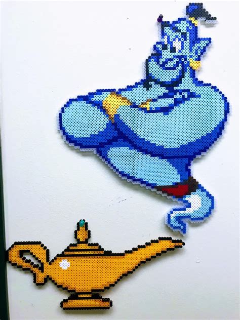 Perler Genie From Aladdin By Slimer On DeviantArt Perler Bead Disney Hama Beads Disney
