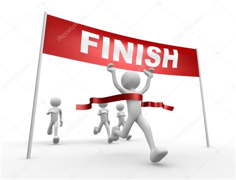 People And Finish Line Stock Photo By ©orlaimagen 62067787