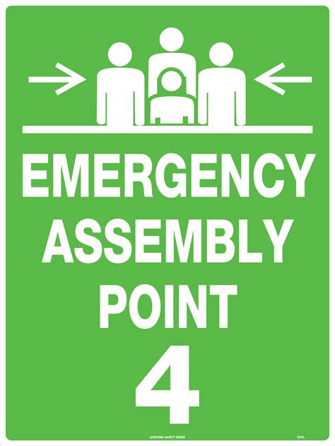 Emergency Assembly Point 4 First Aid Signs Uss