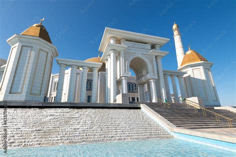 Turkmenbashi Ruhy Mosque Gypjak Mosque Built With White Marble And