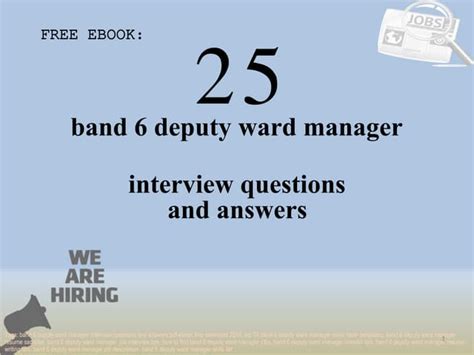 Top 25 Band 6 Deputy Ward Manager Interview Questions And Answers Pdf