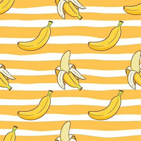 Premium Vector Seamless Pattern Of Banana For Summer Concept With