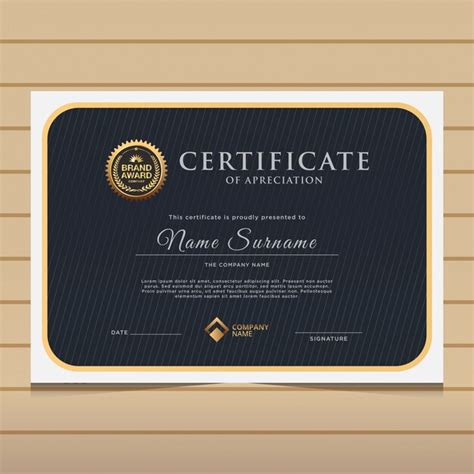 Premium Vector Elegant Dark Gold Diploma Certificate Template