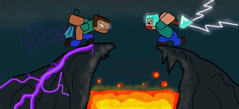 Steve is a player but he may get stronger day by day as he mines and do. Steve vs. Herobrine by Zethasaurus on DeviantArt