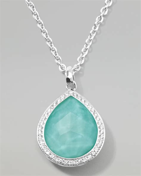 Ippolita Stella Teardrop Pendant Necklace In Turquoise Doublet With