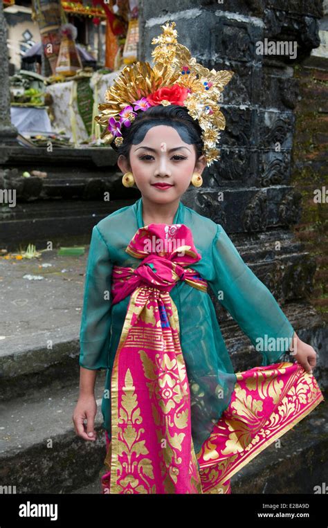 Young Bali Female Dancer Performing Ramayana Dance Temple Bali
