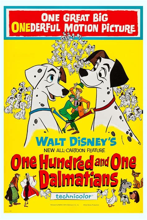 101 Dalmatians V2 1961 Animated Movie Poster Canvas Wall Art Print
