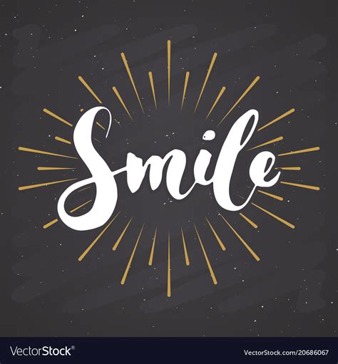 Smile Lettering Handwritten Sign Hand Drawn Vector Image