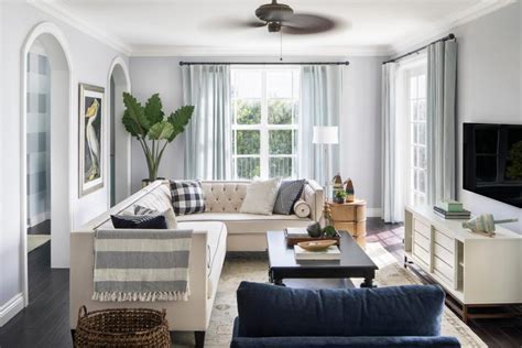 Transitional Living Room With Soft Gray Walls Hgtv
