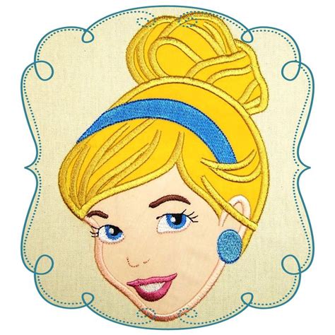 Cinderella Applique Machine Embroidery Design Pattern Loves Applique