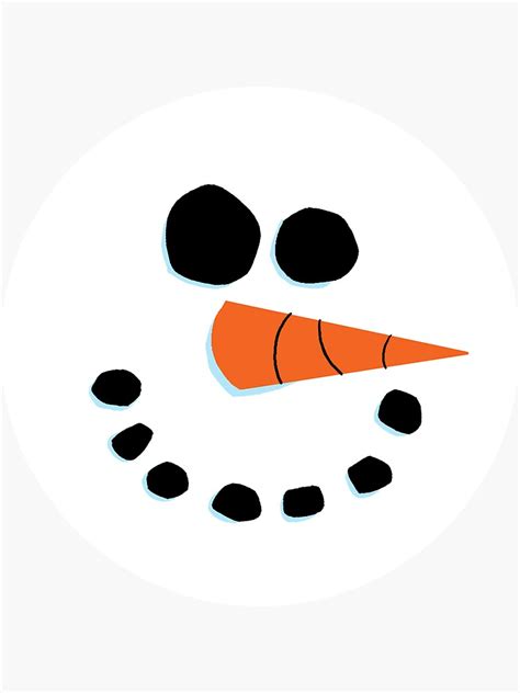 Smiling Snowman Face Sticker For Sale By Cedricstudio Redbubble