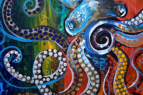 Abstract Octopus Painting At Explore Collection Of